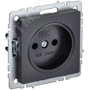 Розетка IEK BRITE 1-ная б/з черный