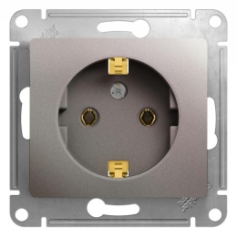Розетка GLOSSA GSL001243 1-ая с/з платина