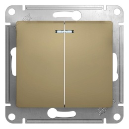 Выключатель GLOSSA GSL000453 2кл с подс., механизм, титан