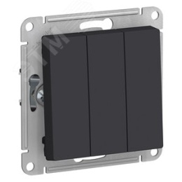 Выключатель AtlasDesign ATN001031 3кл, карбон, механизм