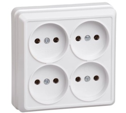 Розетка IEK ОКТАВА ERO40-K01-10-DC 4-м белая