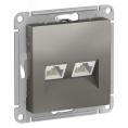 Розетка AtlasDesign ATN000985 RJ45+RJ45 сталь