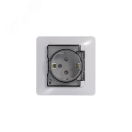 Розетка GLOSSA GSL000148 с/з с крышкой и шторками белый