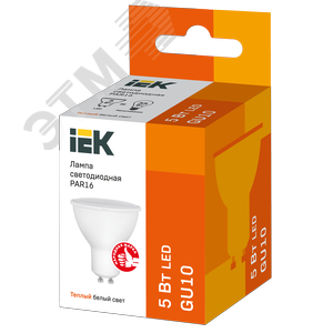 Лампа IEK LED5 GU10 5W 3000K 