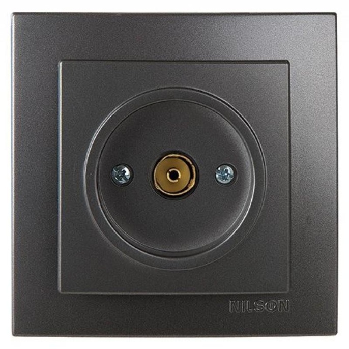Розетка NILSON 24160429 TV 1мест. антрацит