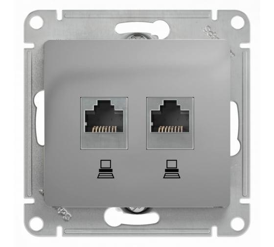 Розетка GLOSSA GSL000385kk RJ45*2 алюм.