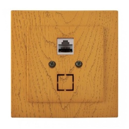 Розетка NILSON 24251044 СУ 1ая RG45. дуб новый
