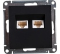 Розетка AtlasDesign ATN001085 RJ45+RJ45 карбон, механизм