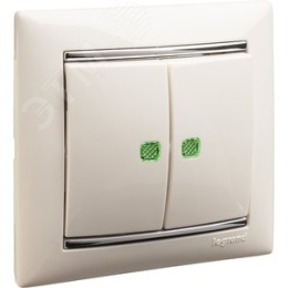 Legrand Valena 774428 выключатель 2кл с подсв. белый 