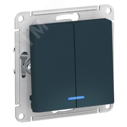 Выключатель AtlasDesign ATN000853 2-кл с подс., механизм, изумруд