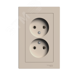 Розетка AtlasDesign ATN001220 2ая б/з песочный, механизм