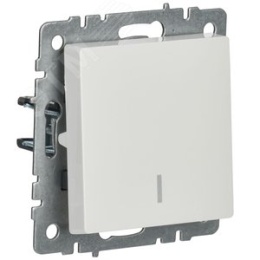 Выключатель IEK BRITE 1кл с подсв. белый