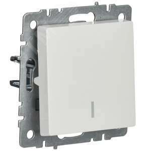 Выключатель IEK BRITE 1кл с подсв. белый
