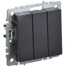 Выключатель IEK BRITE 3кл черный
