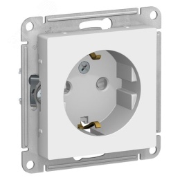Розетка AtlasDesign ATN000145 c/з со шторками механизм, белая