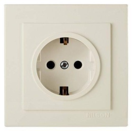 Розетка NILSON 24121017 СУ с/з 1мест. крем