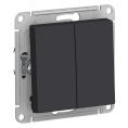 Выключатель AtlasDesign ATN001051 2кл, карбон, механизм
