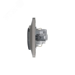 Розетка GLOSSA GSL001248 с/з с крышкой и шторками платина
