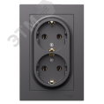 Розетка AtlasDesign ATN001424 2ая с/з базальт, механизм