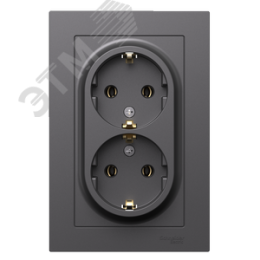 Розетка AtlasDesign ATN001424 2ая с/з базальт, механизм