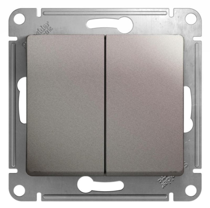 Переключатель GLOSSA GSL001265 2кл, механизм, платина