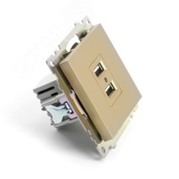 Розетка USB STEKKER GLS10-7115-08 2-местная золото (механизм) серия КАТРИН