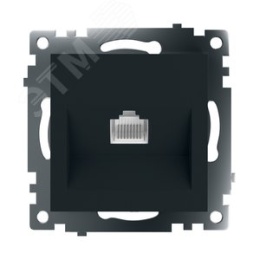 Розетка 1-местная STEKKER GLS00-7107-05 RJ-45 черный, (механизм) серия КАТРИН