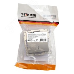 Выключатель STEKKER GLS10-7101-03 1кл с подс. серебро (механизм) серия КАТРИН