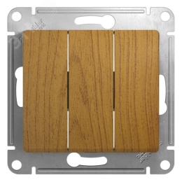 Выключатель GLOSSA GSL000531 3кл, механизм, дуб