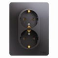 Розетка GLOSSA GSL001324 2 c/з  графит