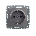 Розетка IEK BRITE 1-ная c/з сталь