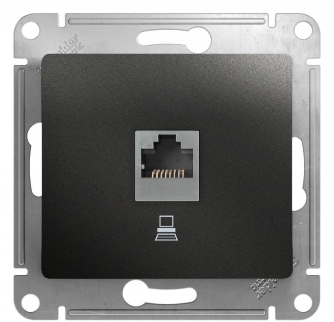 Розетка GLOSSA GSL000781K RG45 компьютерная в рамку антрацит