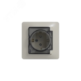Розетка GLOSSA GSL000248 c/з с крышкой бежевый
