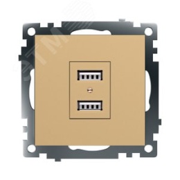 Розетка USB STEKKER GLS10-7115-08 2-местная золото (механизм) серия КАТРИН