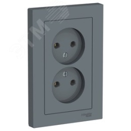 Розетка AtlasDesign ATN000720 2-я б/з 16А грифель