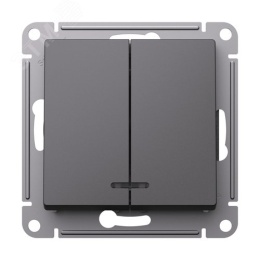 Выключатель AtlasDesign ATN001453 2кл с подс., базальт, механизм