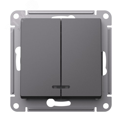 Выключатель AtlasDesign ATN001453 2кл с подс., базальт, механизм