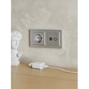Рамка IEK BRITE 2 поста алюминий