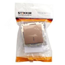 Выключатель STEKKER GLS10-7101-02 1кл с подс. шампань (механизм) серия КАТРИН