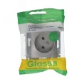 Розетка GLOSSA GSL001243 1-ая с/з платина