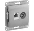 Розетка GLOSSA GSL000389 TV+RJ45 алюм.