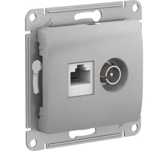 Розетка GLOSSA GSL000389 TV+RJ45 алюм.