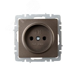Розетка IEK BRITE 1-ная б/з темная бронза
