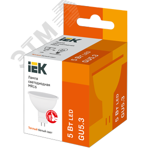 Лампа IEK LED5 GU5.3 5W 3000K 