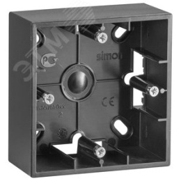 Коробка SIMON 1590751-038 для наружного монтажа на 1 пост, графит