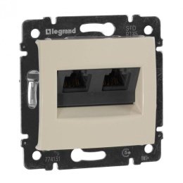 Розетка LEGRAND Valena 774131 2*RJ45 UTP Cat5e на захватах сл.кость