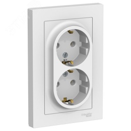 Розетка AtlasDesign ATN000124 2ая c/з механизм, белая