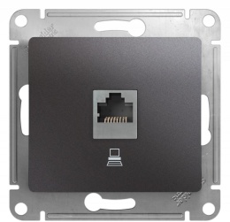 Розетка GLOSSA GSL001381 RJ45 графит