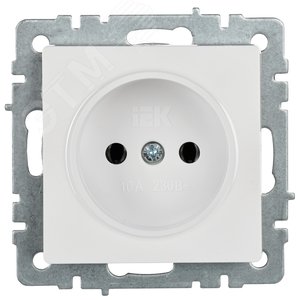 Розетка IEK BRITE 1-ная б/з белый