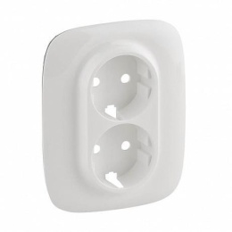 Legrand Valena-A 754955 2*2k+з ЛП 16А 250В накладка двойной розетки белая